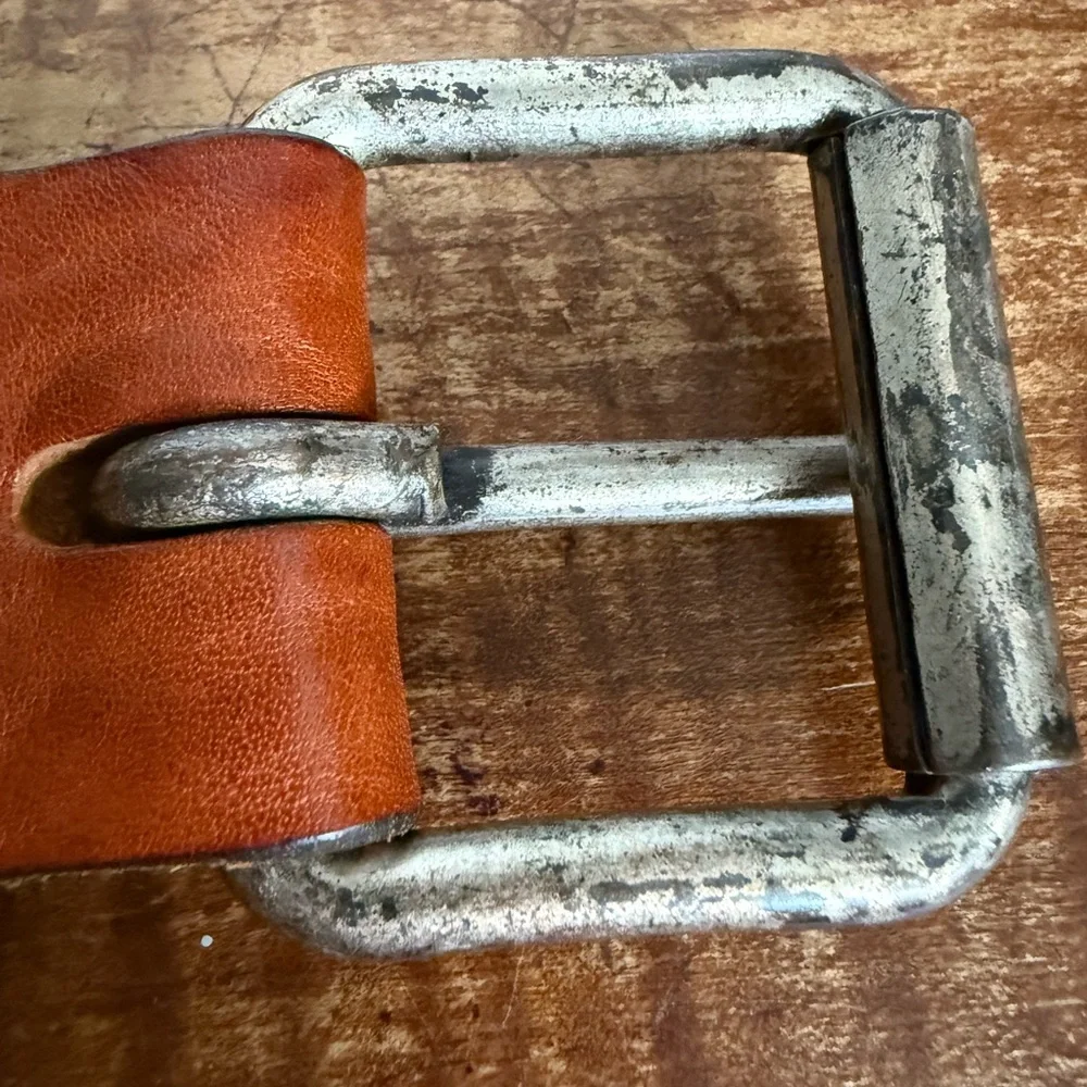 Vintage Replay Cognac Leather Belt with Metal Buckle - Picture 13 of 13